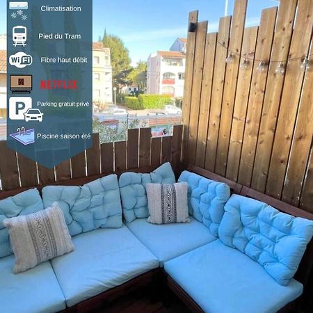 Joli T2/ Tram/ Clim/ Parking/ Wifi/ Piscine Montpellier Exterior foto
