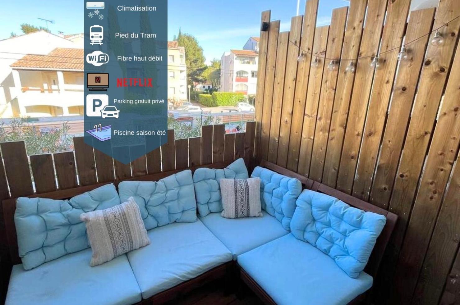 Joli T2/ Tram/ Clim/ Parking/ Wifi/ Piscine Montpellier Exterior foto
